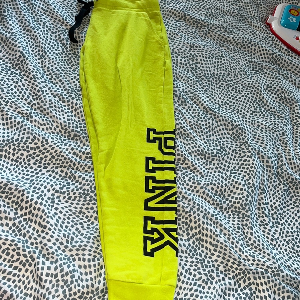 Pink neon sweat pants